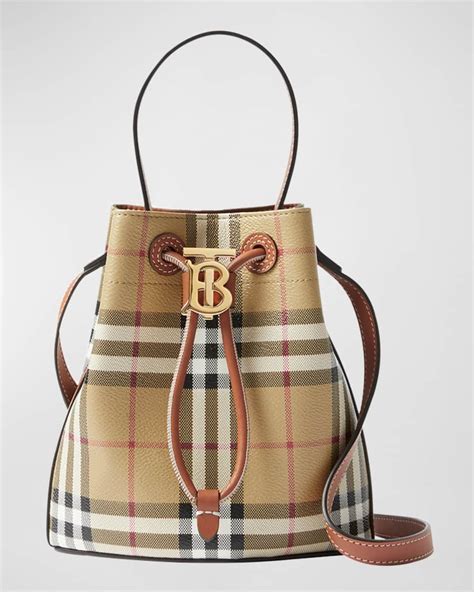 burberry check bucket bag|Burberry over the shoulder bags.